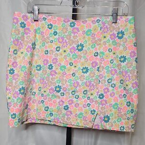 Pink and Green Pencil Mini Skirt Casual